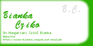 bianka cziko business card